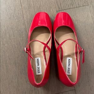 Steve Madden Bright Red Mary Jane Flats